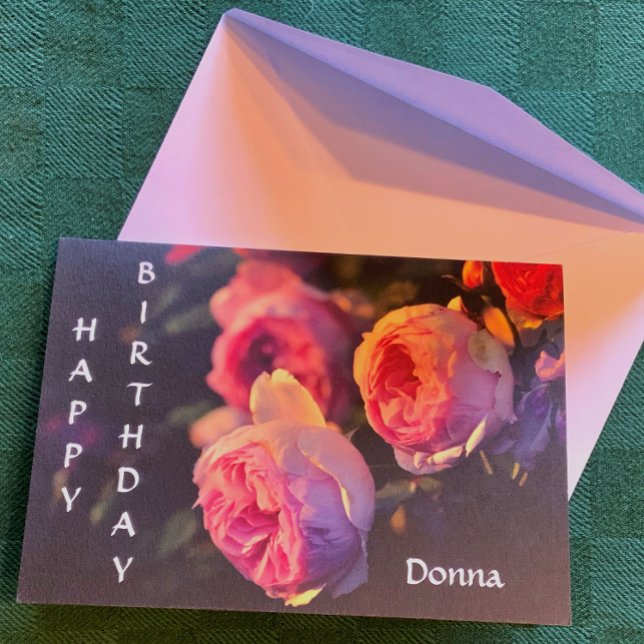 Carte Fleurs roses roses du jardin Anniversaire (Créateur téléchargé)