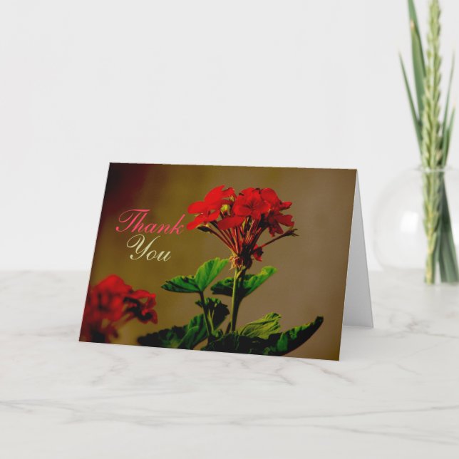 Carte Fleurs rouges Merci (Devant)