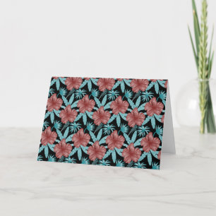 Carte Fleurs rouges tropicales sans coutures motif et fe