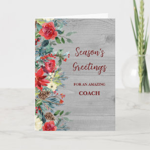Carte Fleurs rustiques Coach Noël vacances