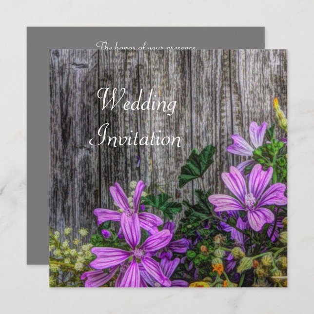 Carte Fleurs rustiques De Pays Sur La Barne (Devant / Derrière)