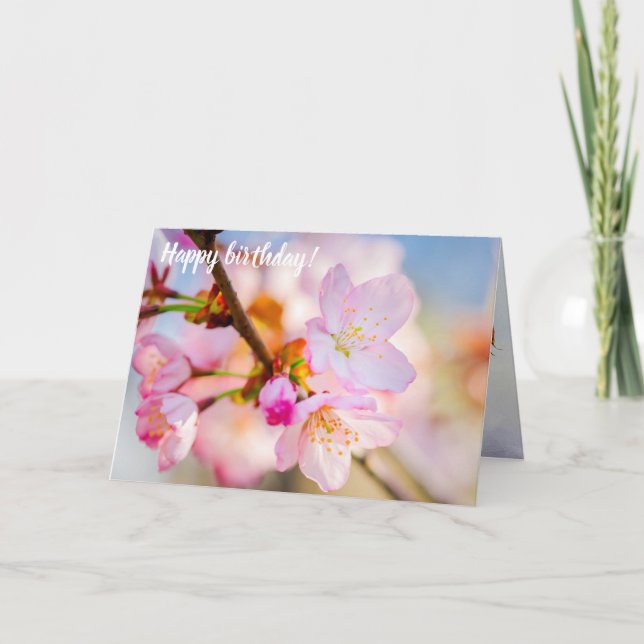 Carte Fleurs Sakura Roses. Le Triomphe De La Vie Au Prin (Devant)