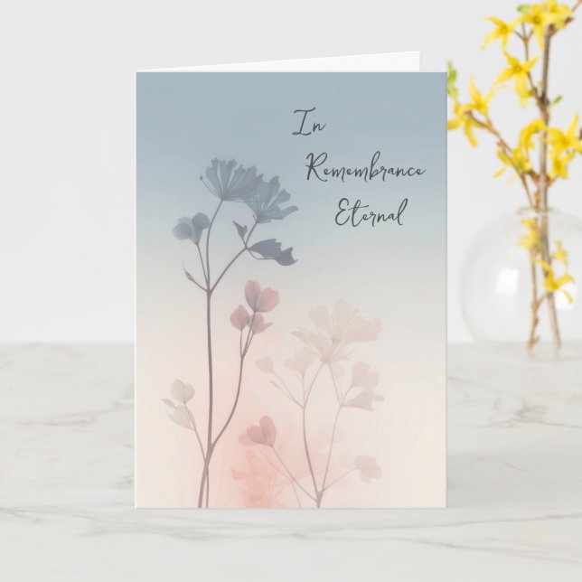 Carte Fleurs sauvages dans les teintes douces du rose et (Fleur jaune)