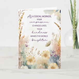 Carte Fleurs sauvages d'aquarelle Appréciation des trava