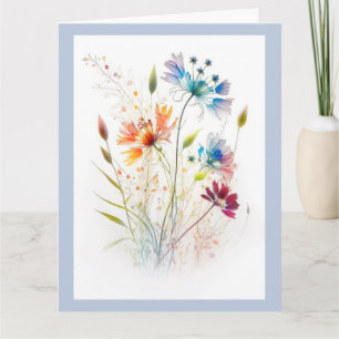 Carte Fleurs sauvages d'aquarelles modernes