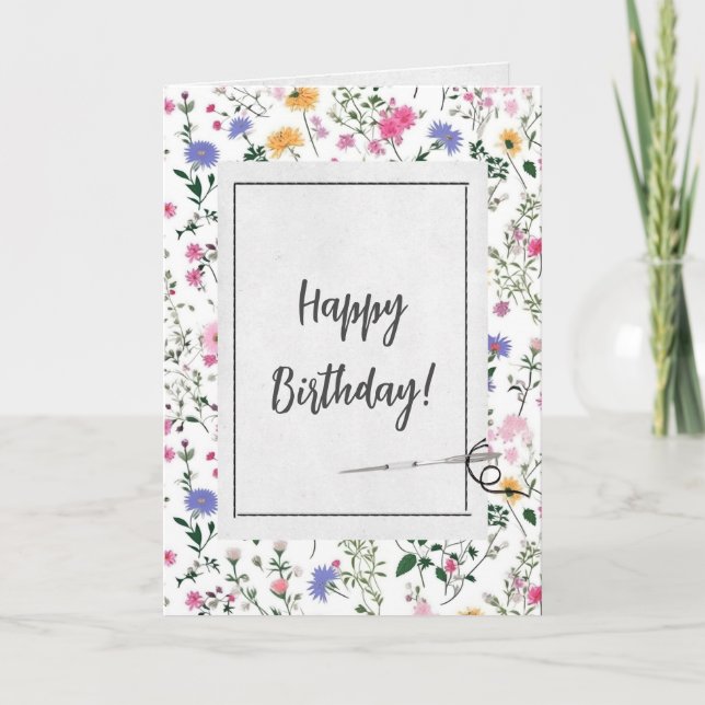 Carte Fleurs sauvages d'été et Aiguille (Devant)