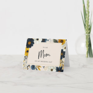 Carte Fleurs sauvages Élégants À Ma Mère Mariage Beige