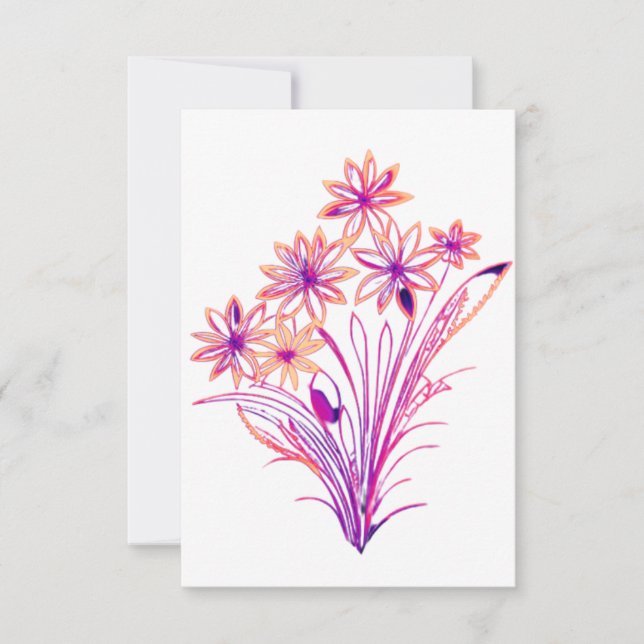Carte Fleurs sauvages en bouquet pourpre (Devant)