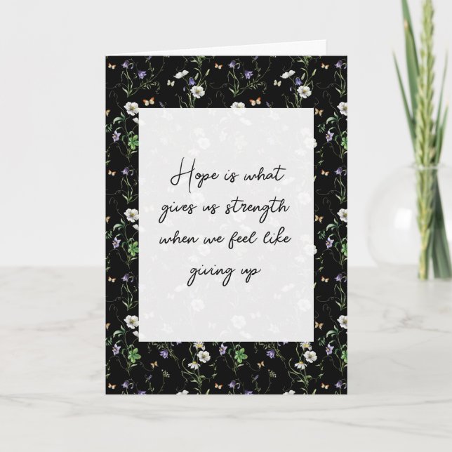 Carte Fleurs sauvages Sur La Pensée Noire De Vous (Devant)