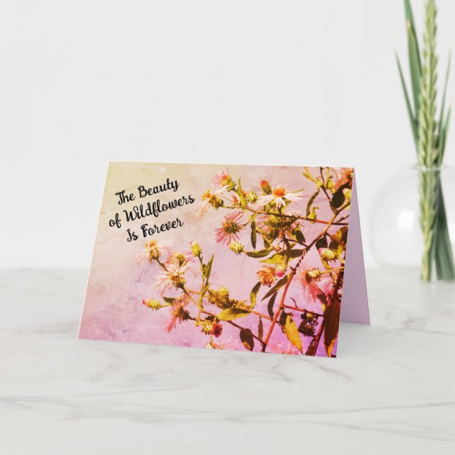 Carte Fleurs sauvages Vintages roses Personnalisable Ann (Devant)