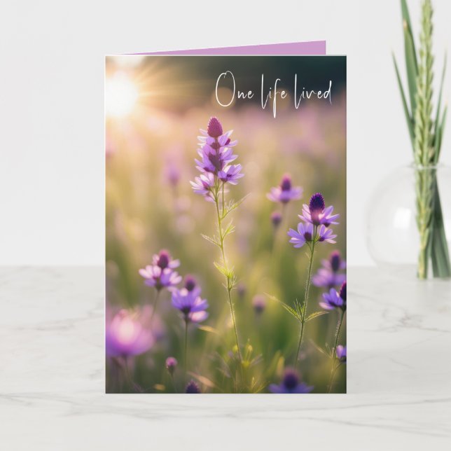 Carte Fleurs sauvages violet sympathy (Devant)