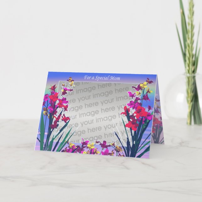 Carte Fleurs spéciales du jour de la maman (cadre de (Devant)