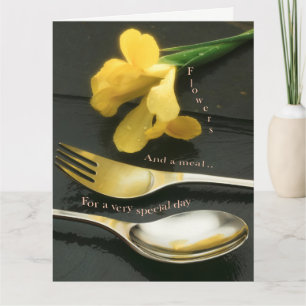 Carte Fleurs sur ardoise