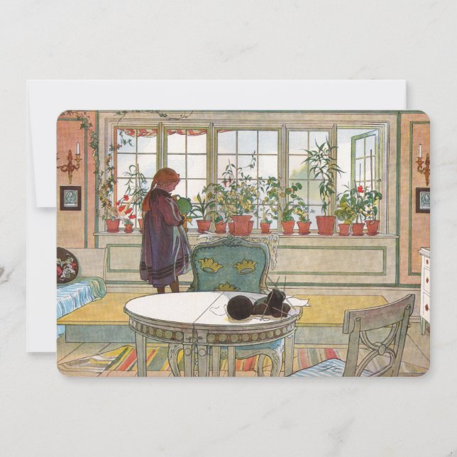 Carte Fleurs sur le rebord de la fenêtre par Carl Larsso (Devant)
