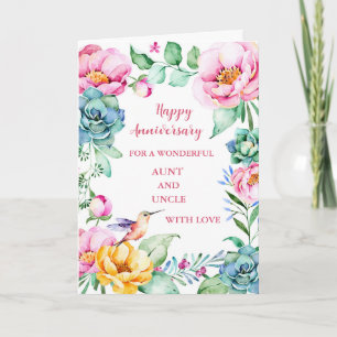 Carte Fleurs Tante et Oncle Anniversaire