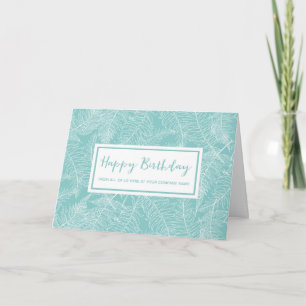 Carte Fleurs Turquoises Légères Entreprise De Groupe Ann