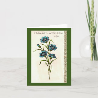 Carte Fleurs Vintage Anniversaire