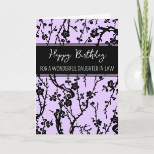 Carte Fleurs violettes Fille en droit Anniversaire