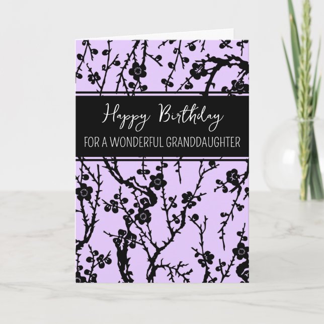 Carte Fleurs violettes Grandgirl Anniversaire (Devant)