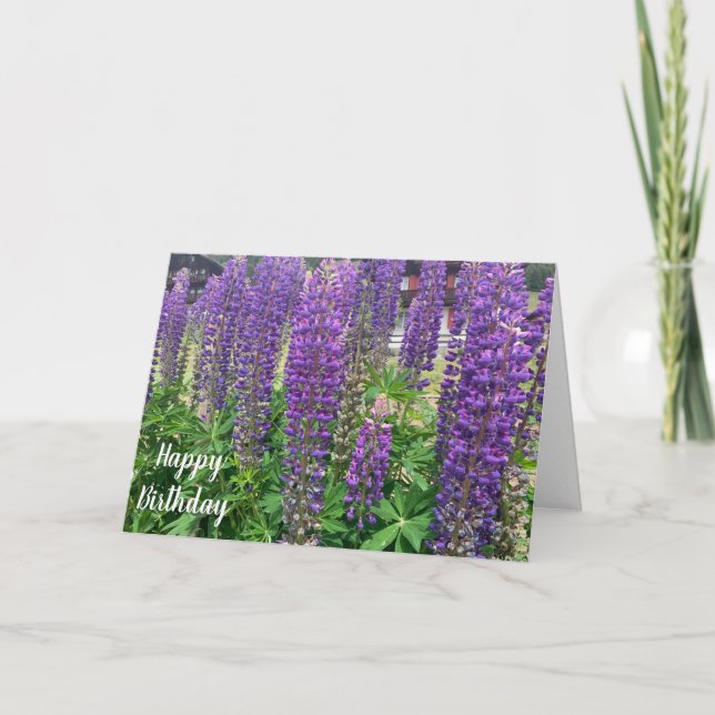 Carte Fleurs violettes Joyeux anniversaire (Devant)