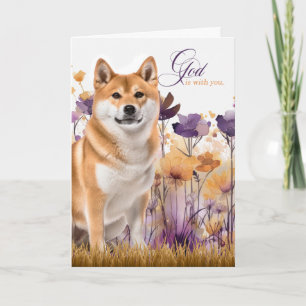Carte Fleurs violettes sauvages de encouragement chrétie