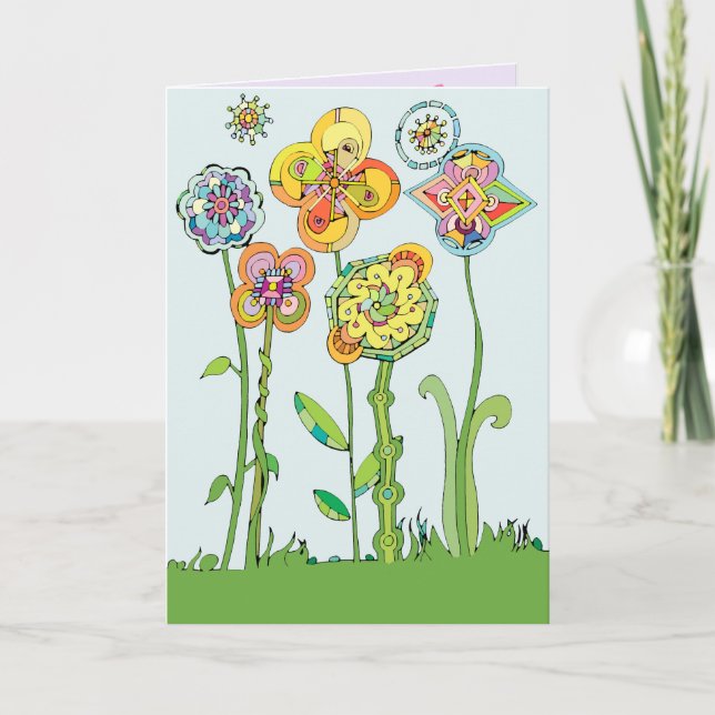 Carte Fleurs Whimsical Fête des mères (Devant)