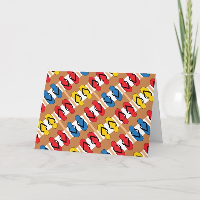Carte Flip Flops Couleurs primaires Bandes (Devant)