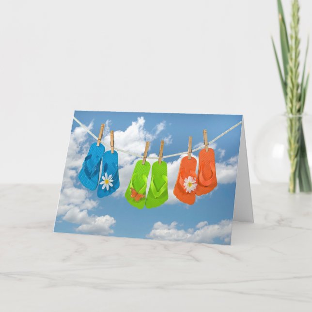 Carte Flip-flops d'anniversaire (Devant)