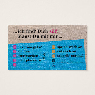 Carte flirt "Tu es mignon !" avec des champs de co