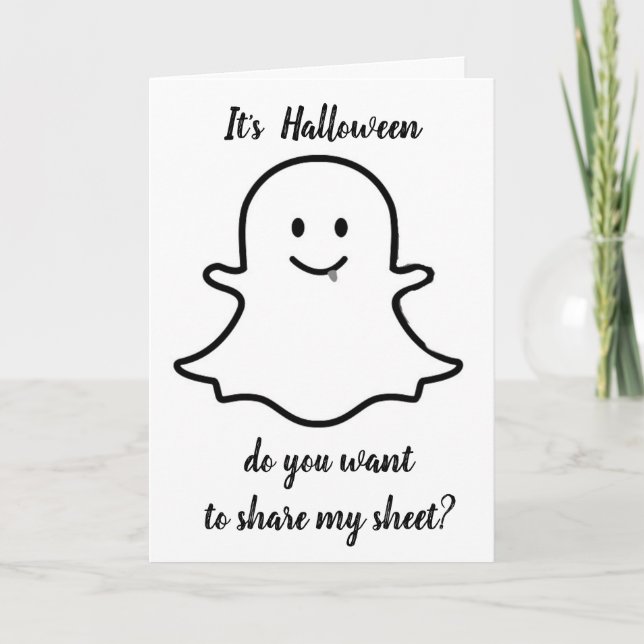 CARTE **FLIRTING GHOST PRENDRA SOIN DE VOUS** HALLOWEEN (Devant)