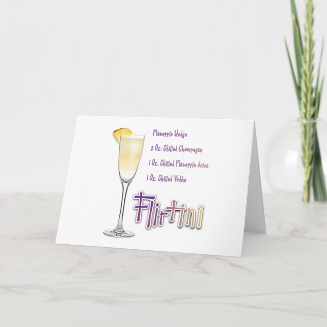 Carte Flirtini ananas Mimosa Cocktail Recette Art (Devant)