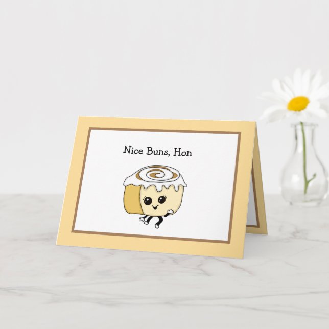 Carte Flirty Cinnamon Roll Food Pun Romantic Card (Petite plante)