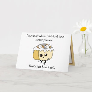 Carte Flirty Cinnamon Roll Nourriture Pun Romantique 