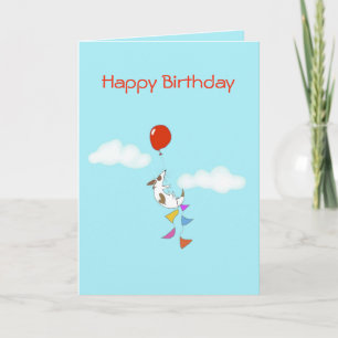 Carte Floating jack russell puppy birthday card