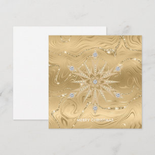 Carte Flocon de Neige Diamant Pailleté Or Luxe