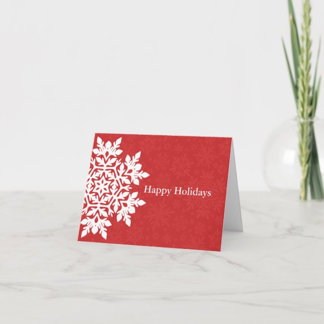 Carte Flocon de Neige Élégant Blanc (Cranberry) (Devant)