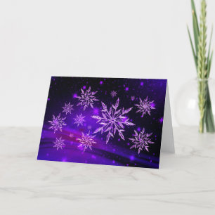 Carte Flocon de neige rose et violet