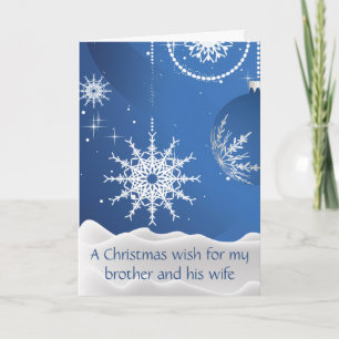 Carte Flocons de Noël pour Frère & Femme