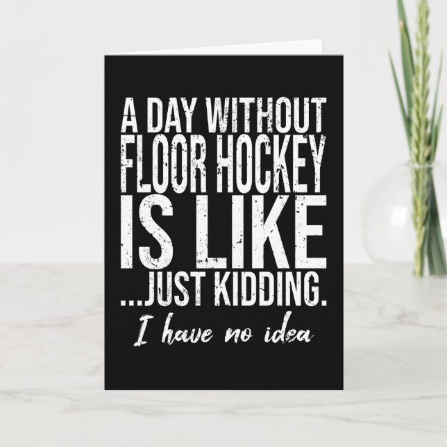 Carte Floor Hockey, un cadeau sportif amusant (Devant)