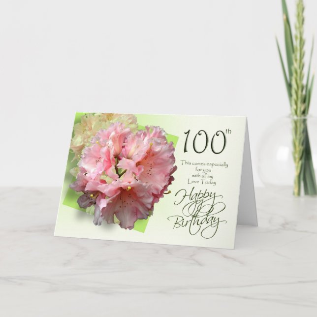 Carte Floral 100th Birthday Félicitations Card (Devant)