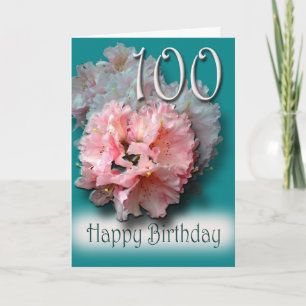 Carte Floral 100th Birthday Félicitations Card