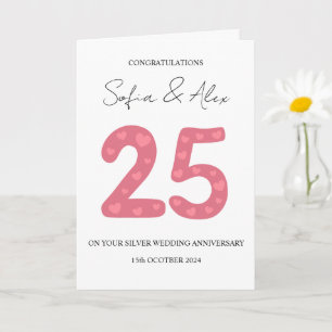 Carte Floral 25e anniversaire mariage salutation