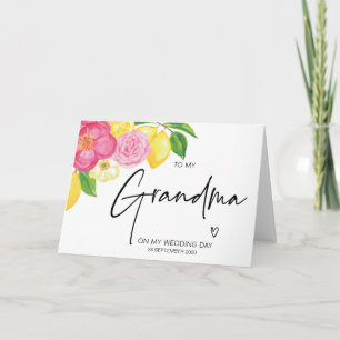 Carte Floral à ma grand-mère le jour de mon mariage