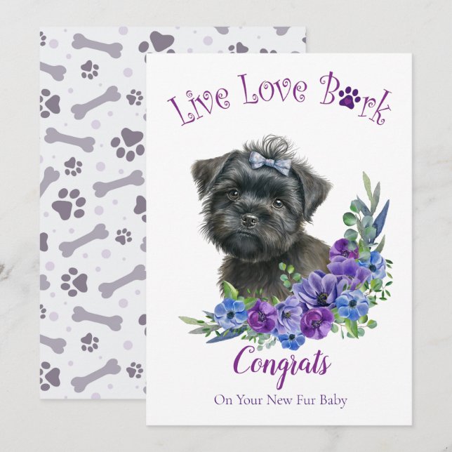 Carte Floral Affenpinscher (Devant / Derrière)