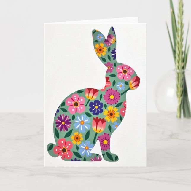 Carte Floral Animal Art Card (Devant)