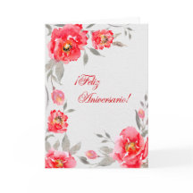 Floral Aniversario en Español ¡Feliz Aniversario !