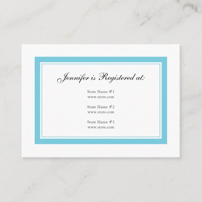 Carte Floral Baby Registry - Sky Blue (Devant)