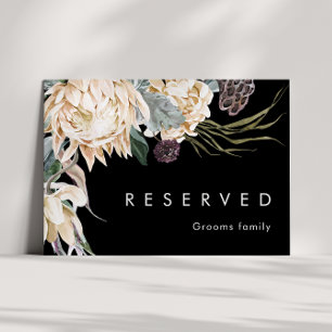 Carte Floral blanc Panneau réservé noir