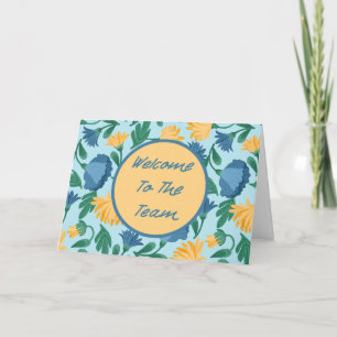 Carte Floral bleu Bienvenue à l'équipe Nouveau employé
