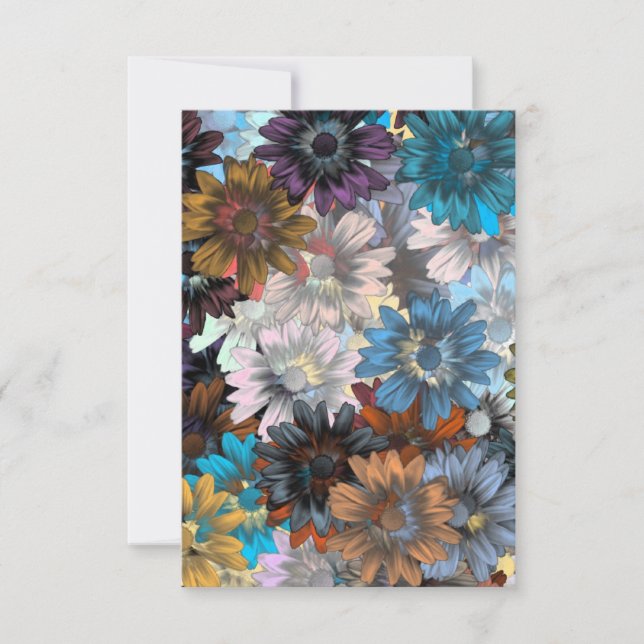 Carte Floral bleu et marron (Devant)